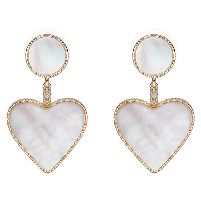 

gN Pearl Genuien Love Design Shell Drop Earrings Stud gNPearl Fine Jewelry for Women Gift