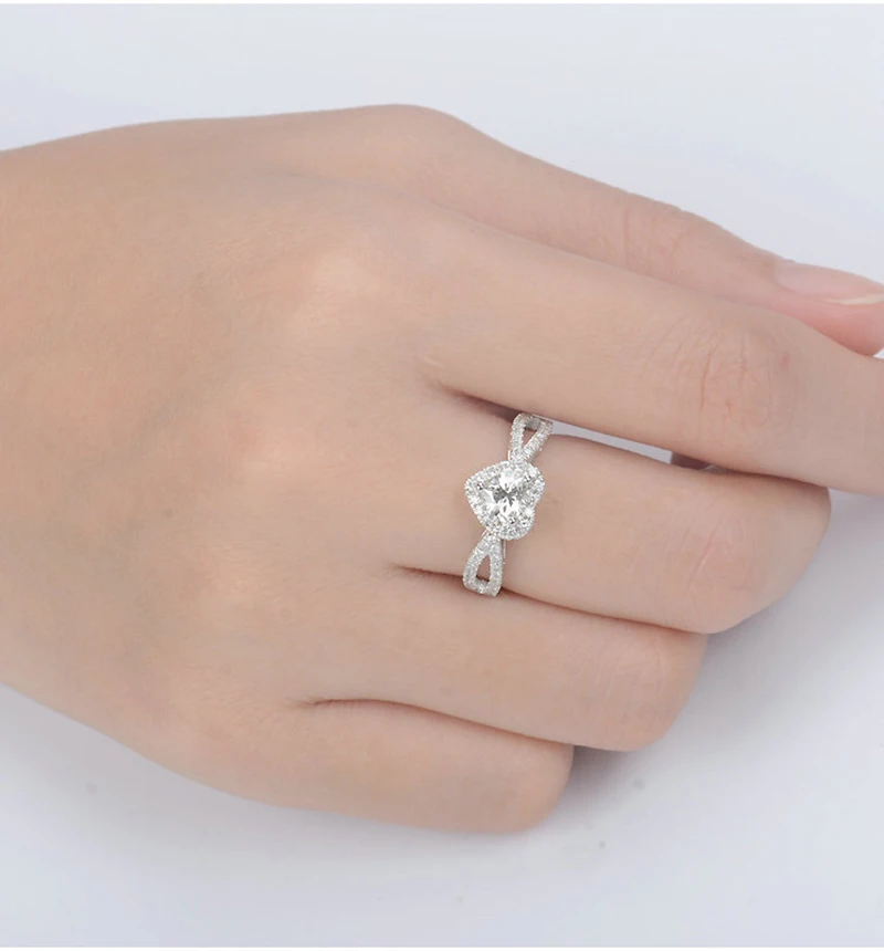 

100% 14K Gold ring 1ct 2ct D color VVS Moissanite Diamond Ring Wedding ring With national certificate D06