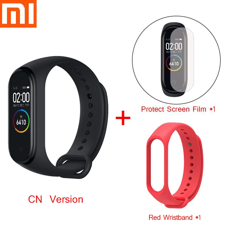 Mi Band 4 смарт-браслет Xiao mi спортивный фитнес-трекер Шагомер мониторинг сердечного ритма фитнес-браслет для xio mi Band 4 3 - Цвет: mi band 4cn strap R