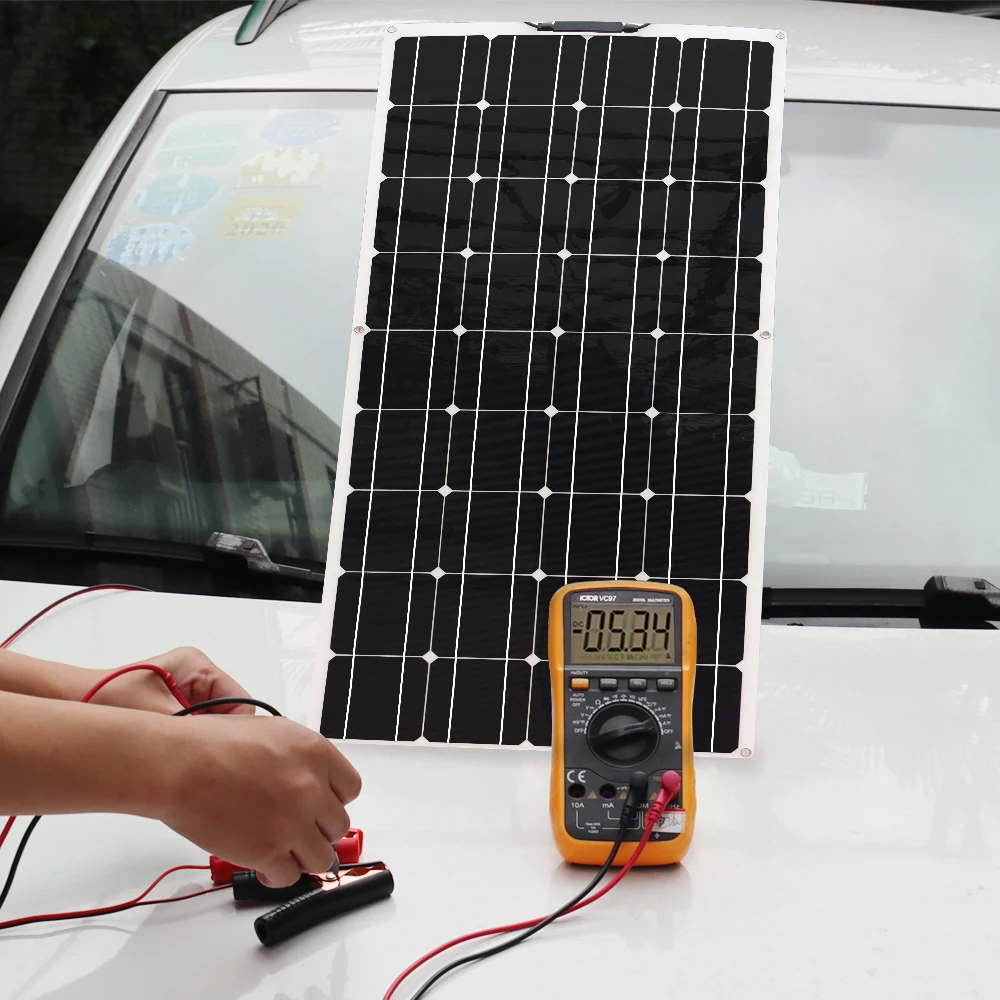 Солнечная панель 100 Вт настоящий монокристаллический кремний 36 ячеек модуль