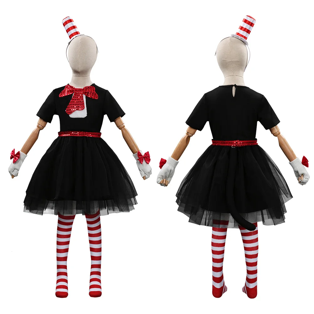 

Kids Dr. Seuss-Cat in the Hat Dress Cosplay Costume Halloween Carnival Suit
