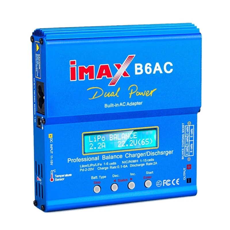 

Интеллектуальное компактное балансирующее зарядное устройство HTRC IMAX 80 Вт B6AC/зарядное устройство Dis T-слоты адаптер переменного тока в посто...