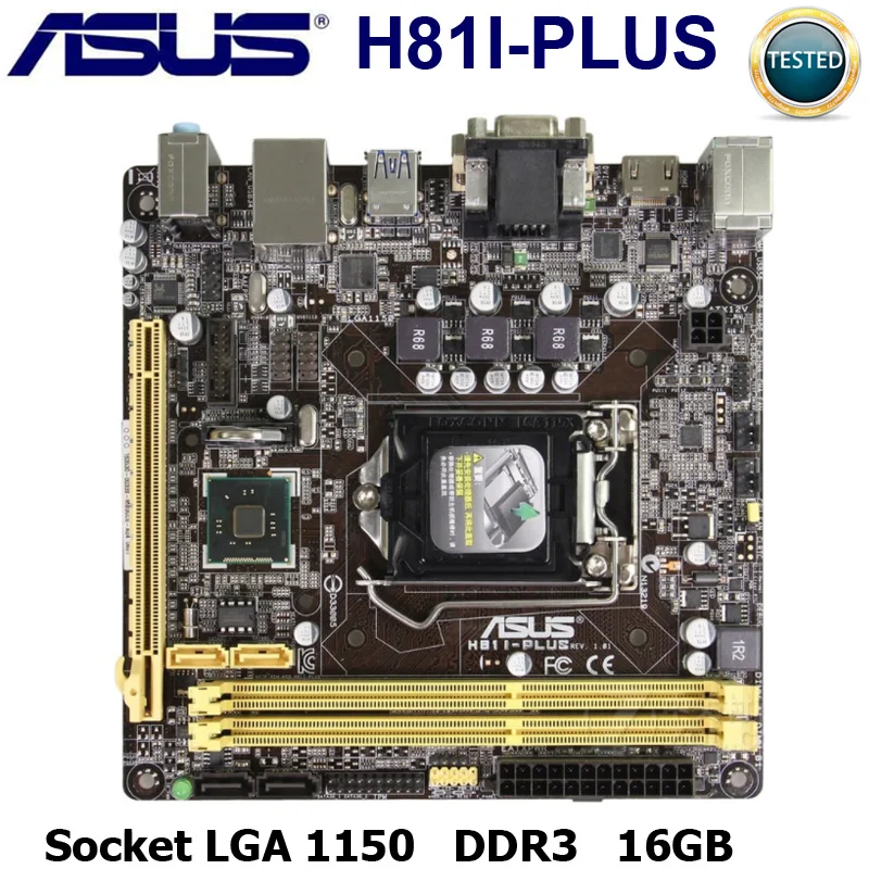 LGA 1150 Asus H81I-PLUS Материнская плата Intel H81 DDR3 16GB Core i7/i5/i3 PCI-E 2 0 оригинальный настольного