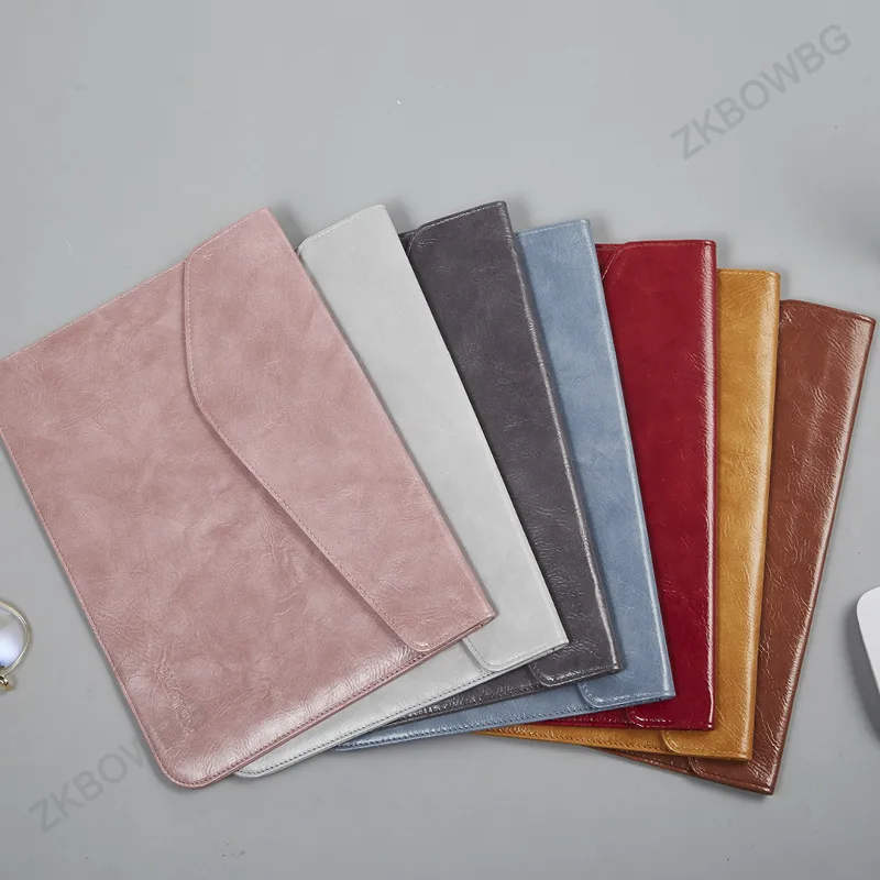 

PU Leather Laptop Sleeve for 12 13 14 inch Microsoft Surface Pro 7 12.3" Pro 6 5 4 3 Waterproof for iPad Air Pro Pouch Bag Cover