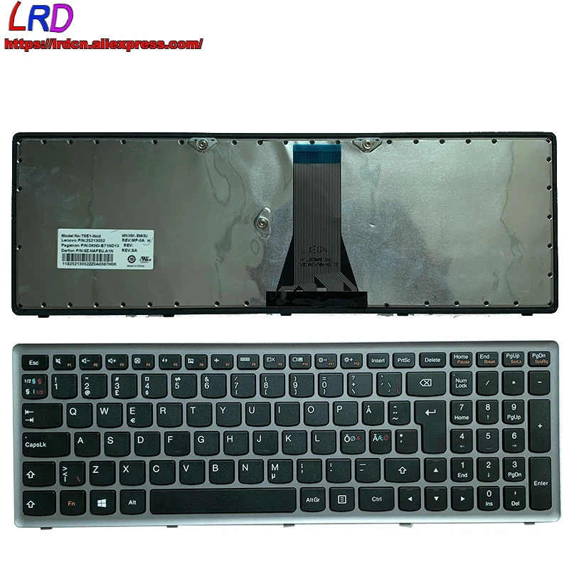 

NDC Nordic Keyboard for Lenovo G500S G510s G505s S510P Flex1 15 Z510 Laptop 25213052 25213022 25212992