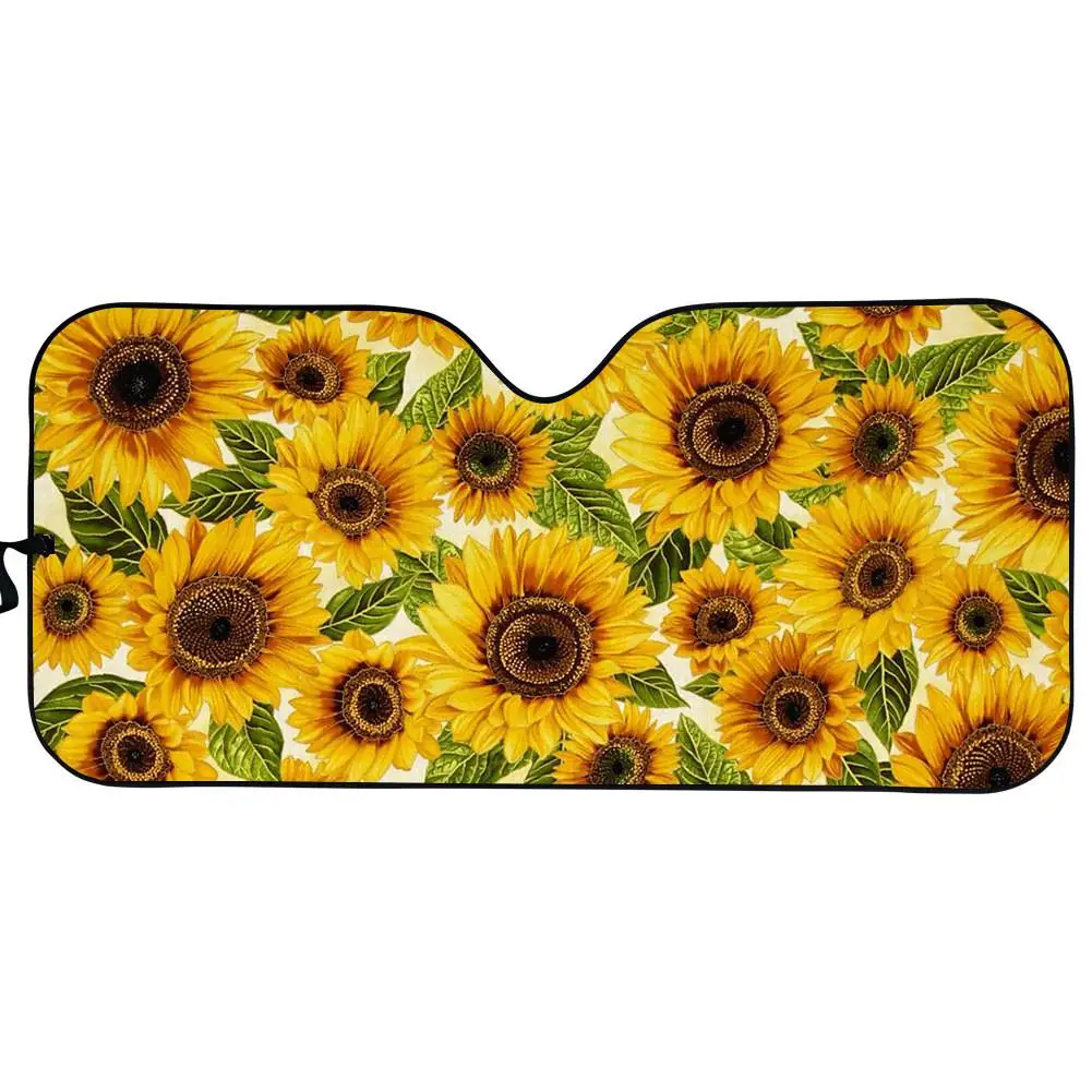 

Car Windshield Sunshade Sunflower Print Double Layer Universal Windshield Anti-UV Car Window Sun Shade Car Styling Accessories