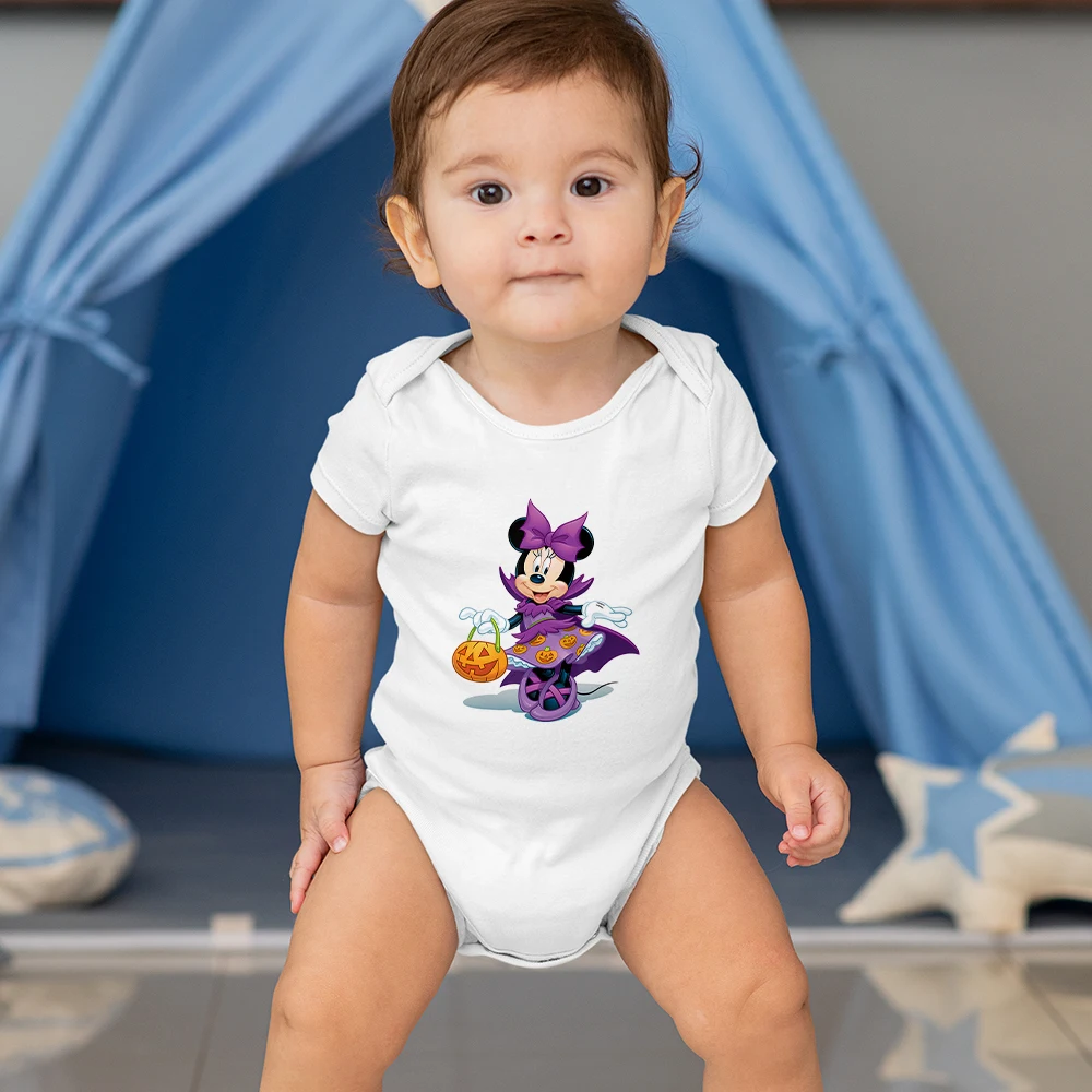 Beb&eacute; reci&eacute;n nacido 1 ropa de Halloween mameluco Minnie Mouse de regalo beb&eacute; ni&ntilde;a mono de manga corta Kawaii monos estilo Harajuku-3