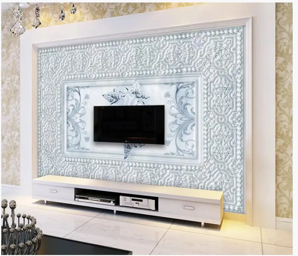 

Custom photo wallpaper for walls 3 d mural wallpapers European embossed pattern, art flower living room TV background wall paper