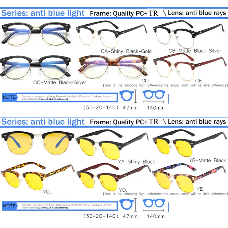 

IVSTA Gaming Glasses Men Anti Blue Rays Computer Glasses Light Blocking Optical Frame Myopia Spectacle Yellow Night Vision