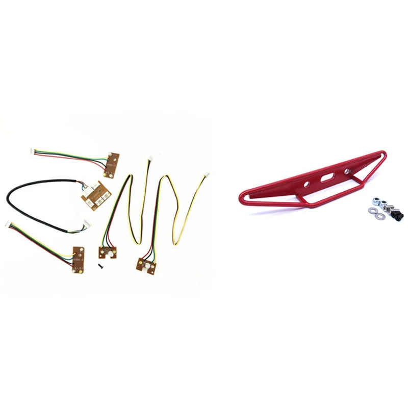 

Комплект для модернизации автомобильных фар, аксессуар для альпинизма, с металлическим задним бампером для MN D90, красный