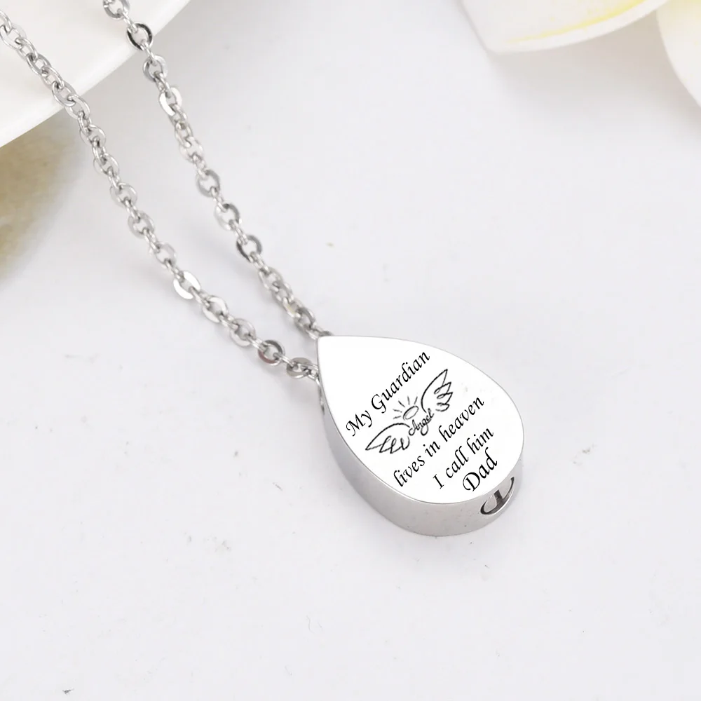 Кремационное мемориальное крыло ювелирных изделий Мой Ангел-хранитель Урна Пепла Подвеска Из Нержавеющей Стали Капли Воды.