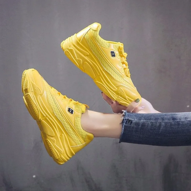 Новинка 2020 года Женская обувь Повседневная на платформе Модные кроссовки