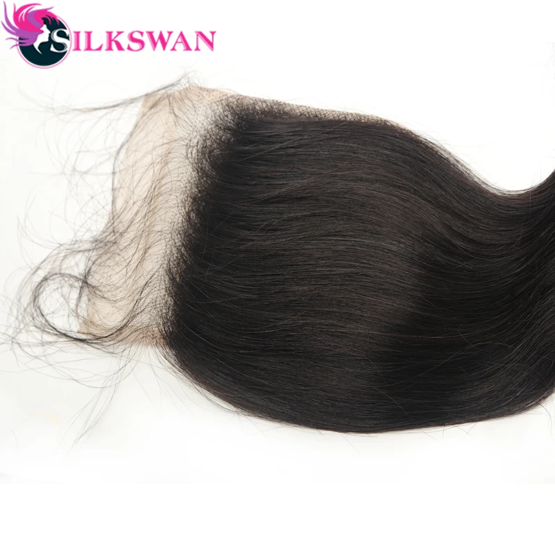 Silkswan бразильские волосы средней плотности объемная волна Remy человеческие волосы 3 пряди с кружевной застежкой 4 шт./лот 8-24 дюйма