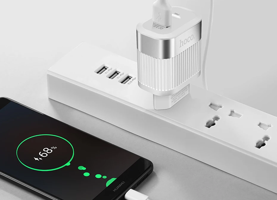 HOCO PD QC3.0 USB быстрое зарядное устройство для телефона 18 Вт Быстрая зарядка 3,0 ЕС США вилка настенный USB зарядное устройство адаптер полное соглашение для iPhone samsung