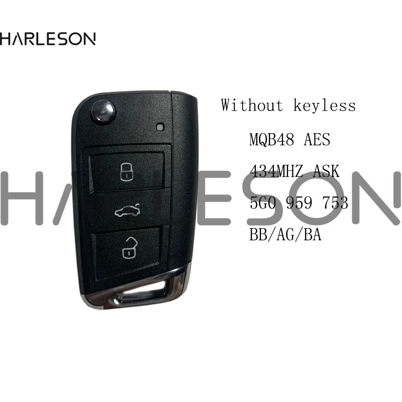 Дистанционный ключ без ключа 434 МГц MQB ID48 Для VW Seat Golf7 MK7 Touran Polo Tiguan 5G0959752AB BB AG BC M |