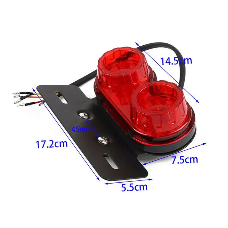 

1Pcs Universal Accessories Motorcycle LED Twin Dual Tail Turn Signal Brake License Plate Integrated Light