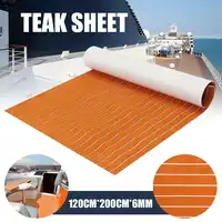 1200x2000x6mm EVA Foam Marine Boat Flooring Faux Teak Decking Sheet Self-adhesive Boat Deck Mat Yacht Floor Marine Accessories