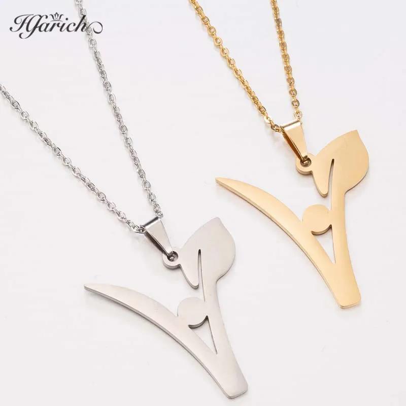 Hfarich модное вегетарианское ожерелье из нержавеющей стали с цветочным рисунком