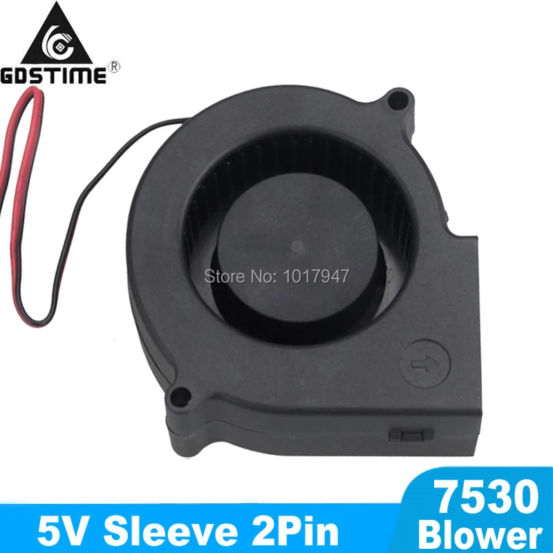 50 шт./партия Gdstime 75 мм 75x75x30 DC 5 В 2-контактный ВЫТЯЖНОЙ подшипник охладитель