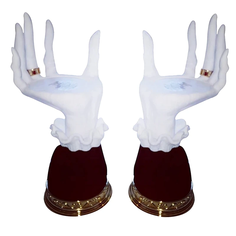 

New 2X Halloween Witch Hands Skeleton Hand Holder,With Hand Candlestick,Candle Holder Gothic Decor,Resin Witch Candle Holder