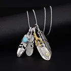 Женское и мужское Винтажное колье USENSET, длинное искусственное ожерелье с орлом, когтями, перьями, листьями, 2020