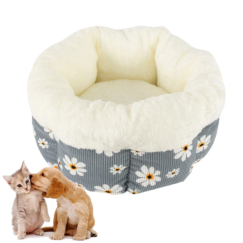 Круглый плюшевый домик для кошек мягкая длинная плюшевая кровать Лучшая собак
