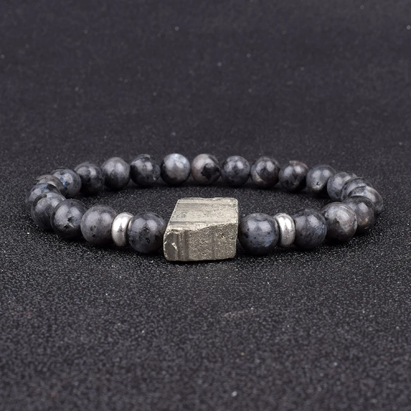 

Fashion Labradorite Beads Bracelets Men Nature Moonstone Energy Chalcopyrite Reiki Bracelet Women Meditation Prayer Jewelry Gift