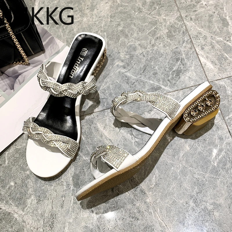 Shoes woman Summer Flip Flops Women Crystal Slippers low heel Soft Bling Female Outdoor Ladies Slides Beach Zapatos Mujer|Тапочки| |