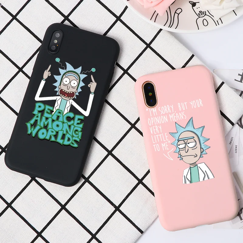 Мягкий чехол для телефона Rick And marty из ТПУ для iPhone 11, 5, SE, 6, 6 S, 8 Plus, XS, X, XR, XS Max, 11 Pro, матовый чехол с мультипликационным принтом для iPhone 7 Plus, чехол