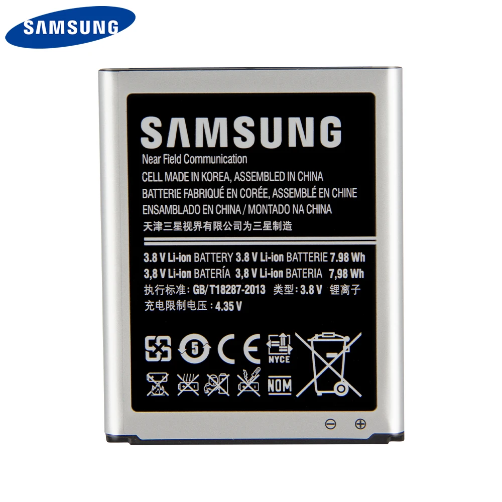 Оригинальная Аккумуляторная батарея Samsung Φ для Galaxy S3 I9300 EB-L1G6LLU I9308 L710 I535 Подлинная