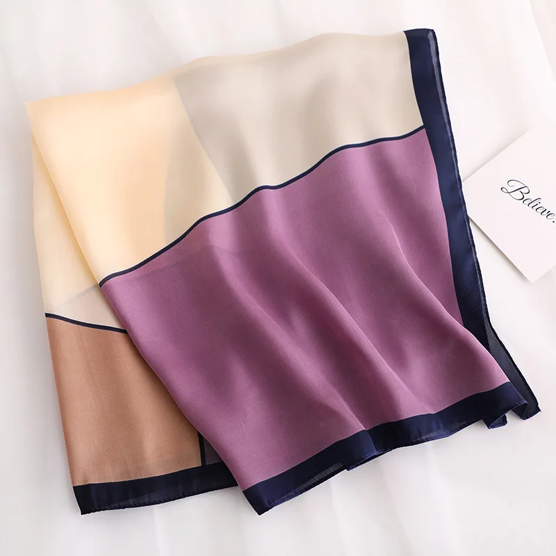 2020 New women's silk scarf fashion Color Block printed bandana lady square scarves soft bags SCARF shawl |