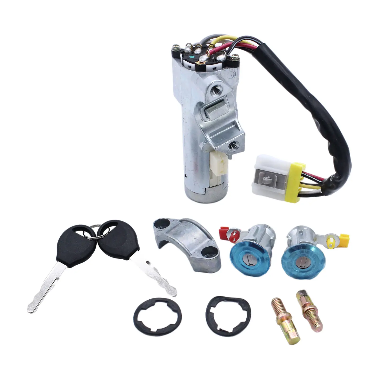 

3 Lock Car Door Ignition Barrel Switch with 2 Keys Left Right Door Lock Set for Nissan D22 K9810-2S806 97-06 Auto Parts