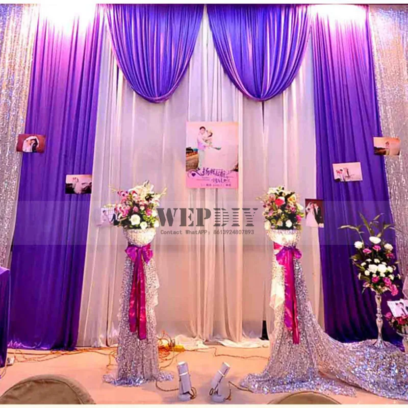 

Wedding background stage veil scene birthday wall decoration wedding curtain wedding party event DIY decoration textile 2.4x1.5M