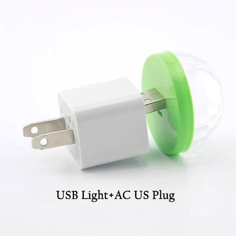 Light with US Мини-дискотека, светодиодный, портативный, USB, для сцены, вечерние, украшения, DC 5 В, USB, магический шар для дома, караоке, красочный эффект, диджейское освещение - Цвет: Light with US