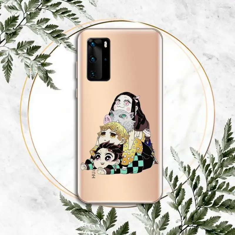 

Kimetsu no Yaiba Phone Case Clear Transparent for huawei honor P 40 30 20 lite Pro 10 i 8 9 x p smart 2019