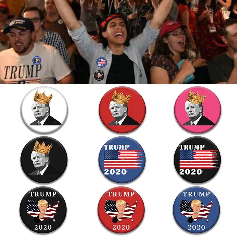 9PCS Trump Buttons Pins Donald Presidential Election Campaign Keep America Great Button Badge | Дом и сад