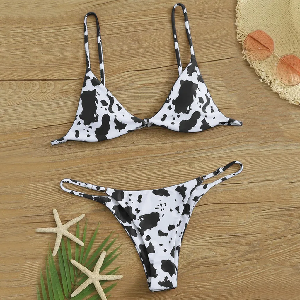 

Sexy Cow Micro Bikini Set Women Swimming Suit Padded Bra Biquini Two-Piece Swimwear Thong Bathing Suit Brazilian Swimsuit Women