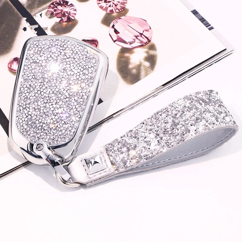 

Luxury Diamond Crystal Car Key Case Cover Shell Fit Cadillac XTS SLS CTS ATSL XT5 SRX XT4 CT6 2015 2016 2017 2018 Accessories