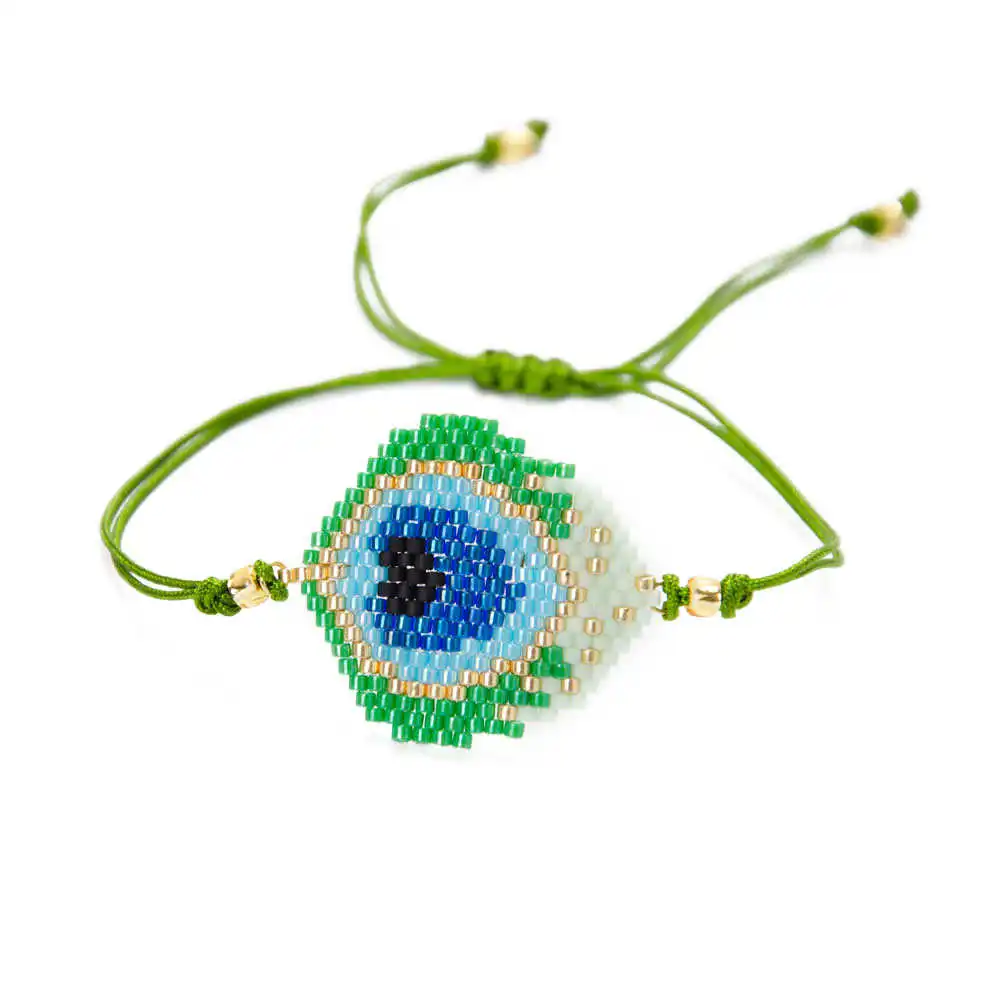 Go2boho браслеты из ракушек MIYUKI браслет Evil Eye Павлин перо ювелирные изделия Pulseras Mujer женский натуральный камень ручной работы Тканые