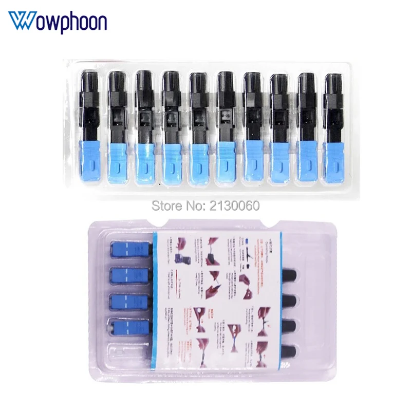 400PCS SC UPC / SC APC Fiber Optic Fast Connector Single Mode Fiber Optic Adapter FTTH Fiber Quick Connector Field Assembly