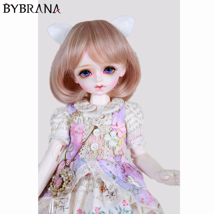 Bybrana короткие разноцветные прямые волосы 1/3 1/4 1/6 1/8 BJD парик из термостойкого