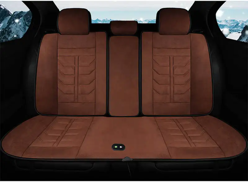 Brown 1 Pcs Автомобильная нагревательная Подушка зимняя автомобильная универсальная подушка для сиденья теплая и удобная автомобильная электрическая короткая плюшевая подушка с подогревом на сиденье - Название цвета: Brown 1 Pcs