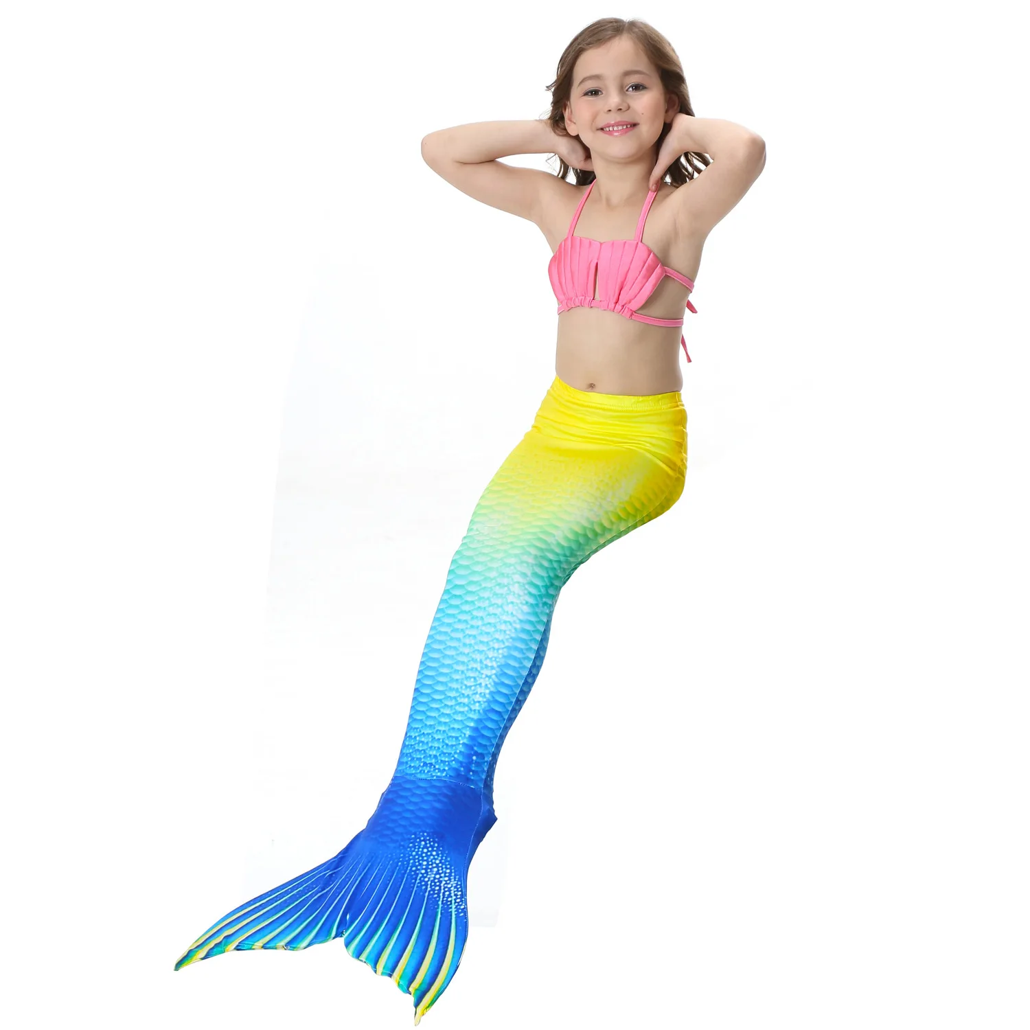 

MW Summer Mermaid Tail Princess Swimming Tail Floral Nylon Hollween Cosplay Costume for Girl Kids/Adults