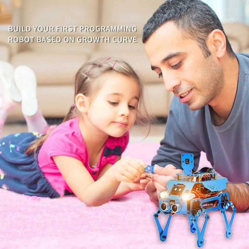 

Science Education Programming Coupling Robot Three In One Stable Durable Aluminum Alloy Robot Dog Children Education Kid's Gifts
