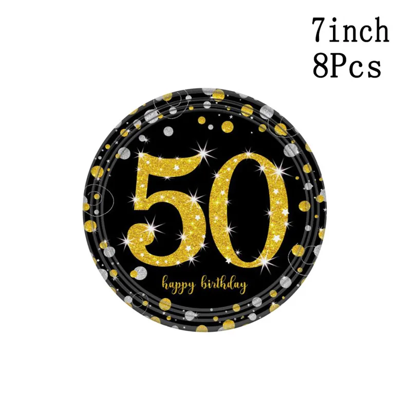 8Pcs Paper Plates Chicinlife 1 шт. 30 40 50 60 лет Очки День рождения Юбилей Мужчины Женщины забавная оправа для очков фото стенд Реквизит Поставки - Цвет: 8Pcs Paper Plates