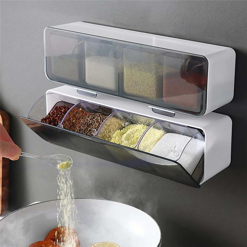 Pepper Salt with Spoon Icing Sugar Spice Rack Seasoning Box Condiment Jar Kitchen Gadget | Дом и сад