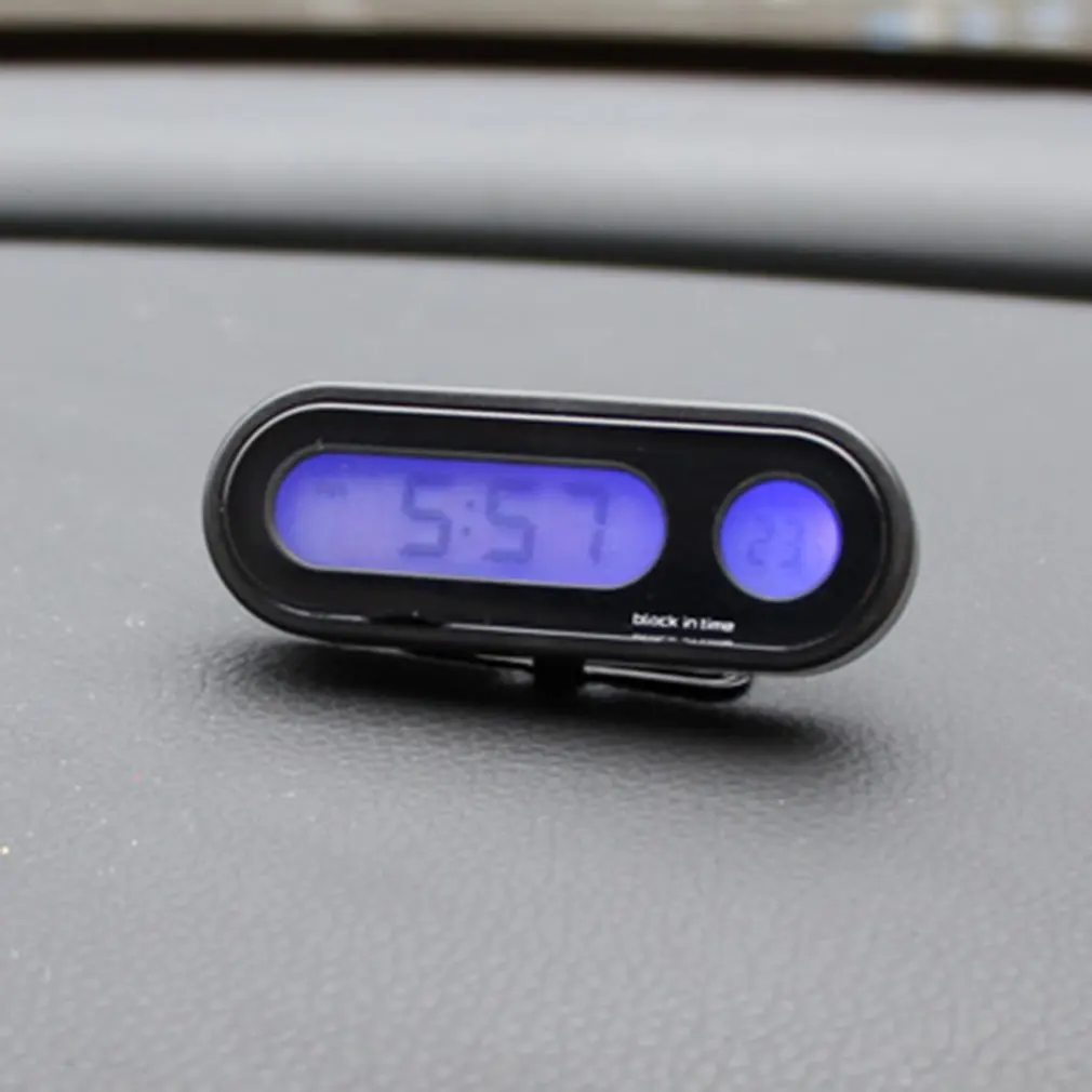 2 in 1 auto car electronic clock luminous thermometer led digital display mini portable dashboard clock car accessories sale free global shipping