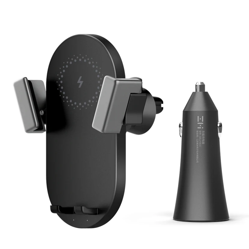 20W kits Xiao mi ZMI комплекты 20 Вт Max Qi Беспроводное Автомобильное зарядное устройство WCJ10 Быстрая зарядка автомобильный держатель телефона 360 градусов для iPhone Xiaomi mi 9 samsung P - Цвет: 20W kits