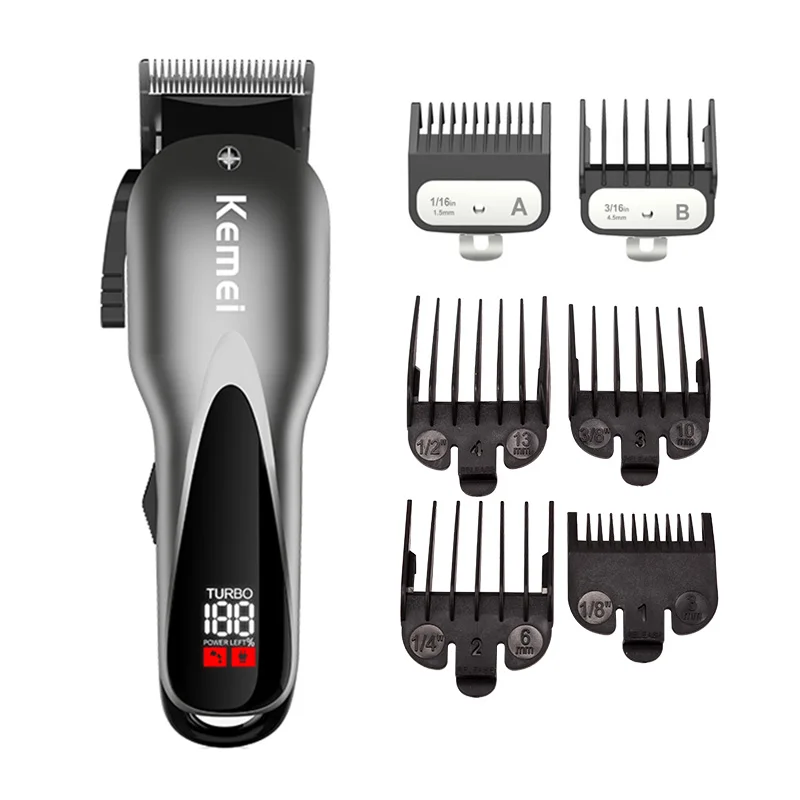Электрический триммер для волос Kemei профессиональная машинка стрижки мощная