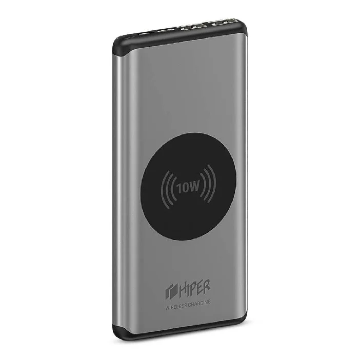 Аккумулятор внешний универсальный HIPER NANO X SPACE GRAY с беспроводной зарядкой Li Pol 10000
